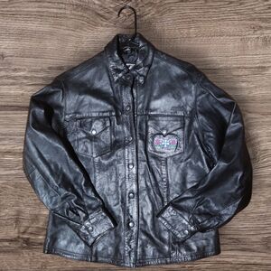 Mustang Black Leather Motorcycle Jacket With Pocket Design